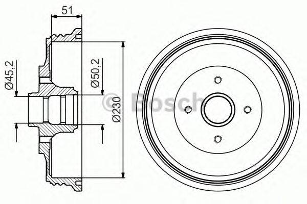 BOSCH 0986477200 Гальмівний барабан