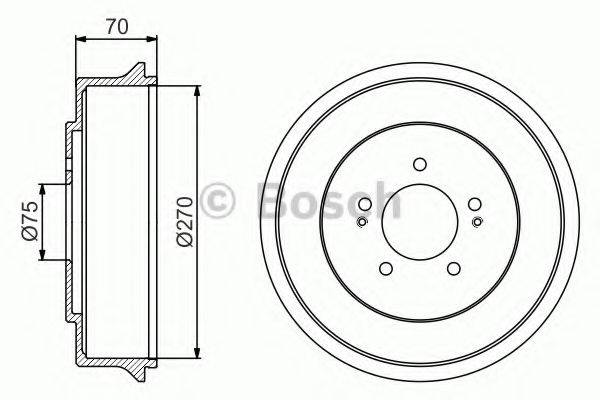 BOSCH 0986477222 Гальмівний барабан