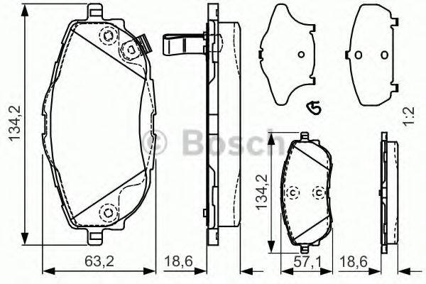 BOSCH 0986TB3213 Комплект гальмівних колодок, дискове гальмо