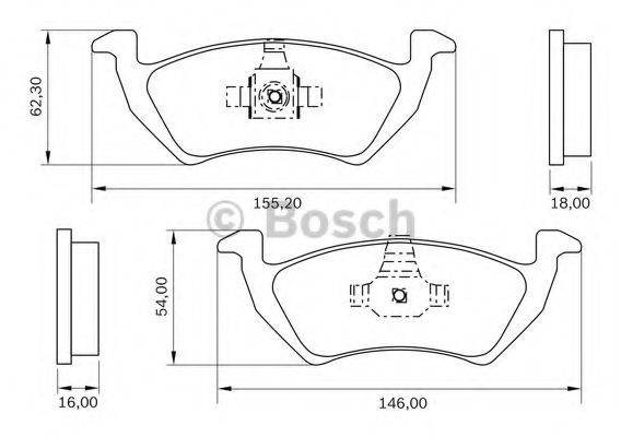 BOSCH 0986BB0976 Комплект гальмівних колодок, дискове гальмо