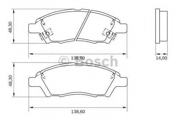 BOSCH 0986BB0980 Комплект гальмівних колодок, дискове гальмо