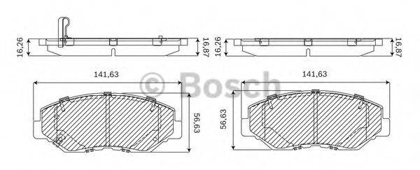 BOSCH F03B050081 Комплект гальмівних колодок, дискове гальмо