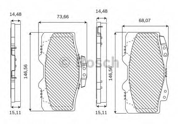 BOSCH F03B050239 Комплект гальмівних колодок, дискове гальмо