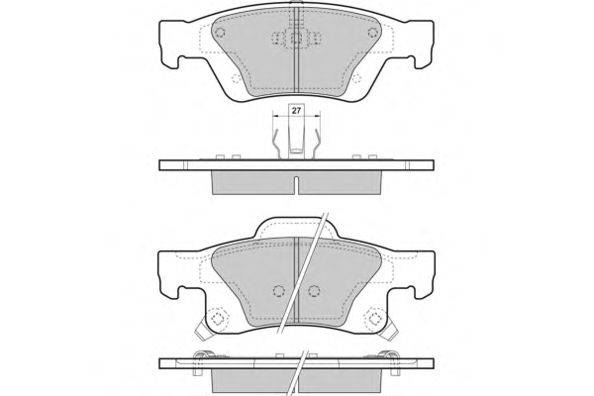 E.T.F. 121461 Комплект гальмівних колодок, дискове гальмо