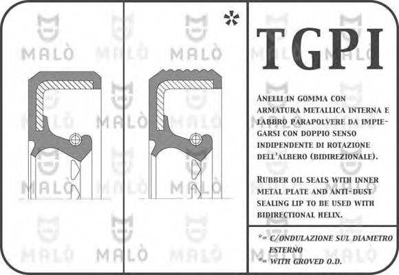 MALO 1098PI Кільце ущільнювача, ступінчаста коробка передач