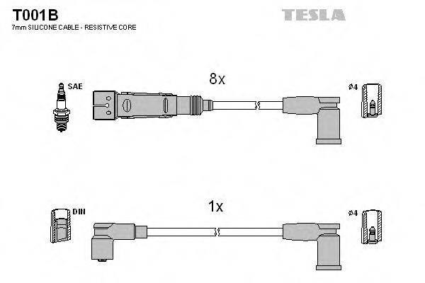 TESLA T001B Комплект дротів запалювання