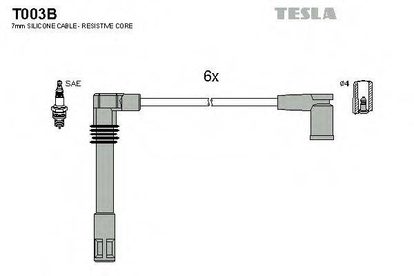 TESLA T003B Комплект дротів запалювання