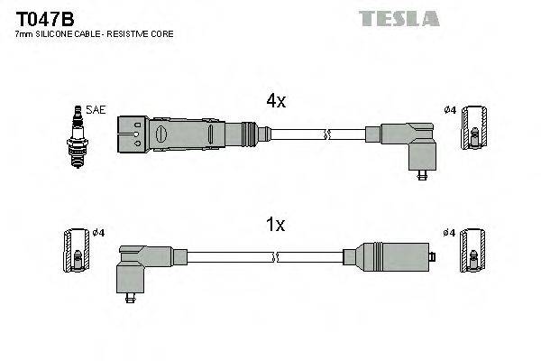 TESLA T047B Комплект дротів запалювання