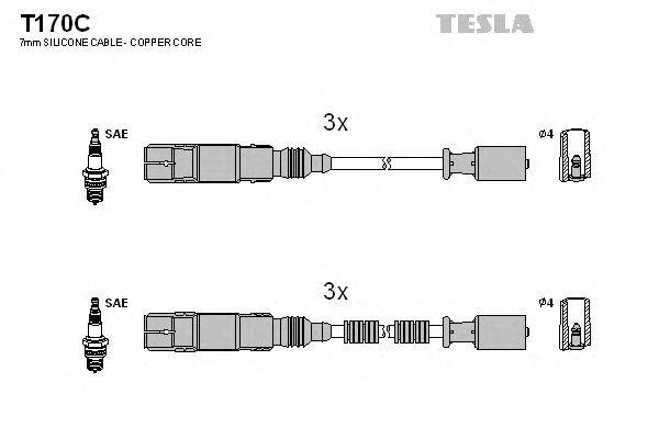 TESLA T170C Комплект дротів запалювання