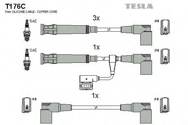 TESLA T176C Комплект дротів запалювання