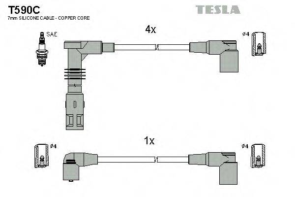 TESLA T590C Комплект дротів запалювання