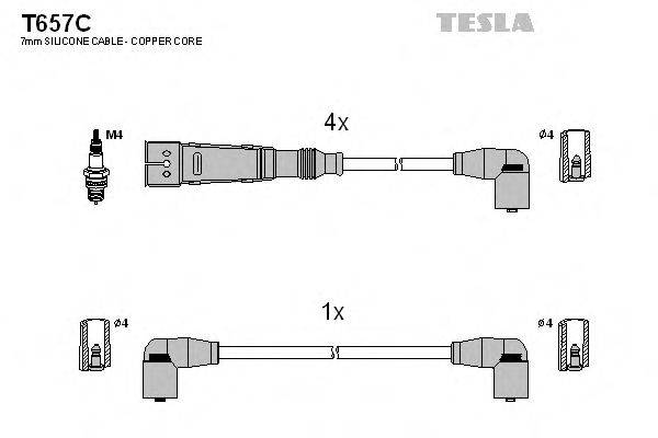 TESLA T657C Комплект дротів запалювання