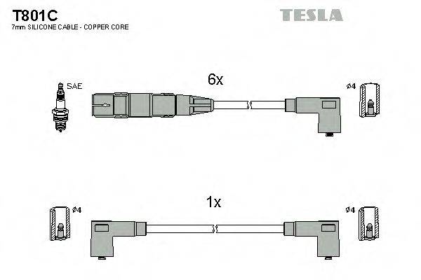 TESLA T801C Комплект дротів запалювання