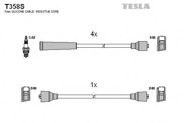 TESLA T358S Комплект дротів запалювання