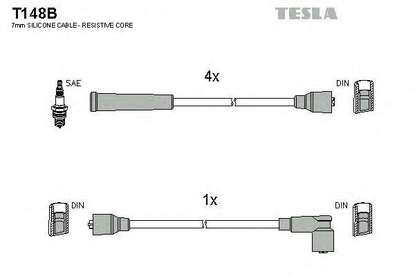 TESLA T148B Комплект дротів запалювання