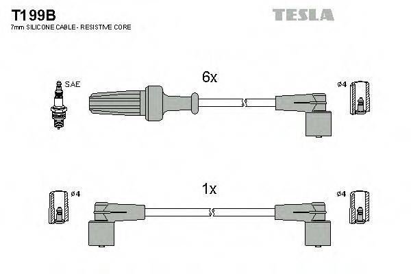 TESLA T199B Комплект дротів запалювання