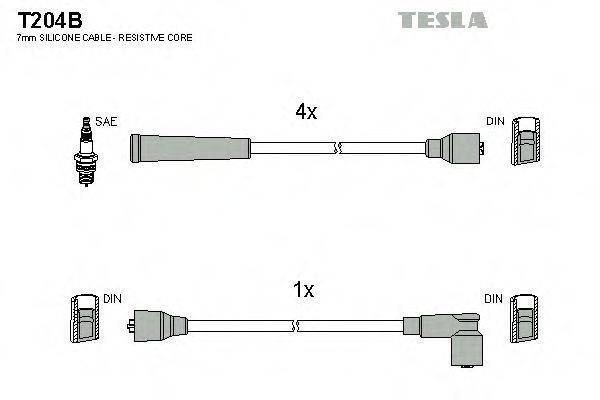 TESLA T204B Комплект дротів запалювання