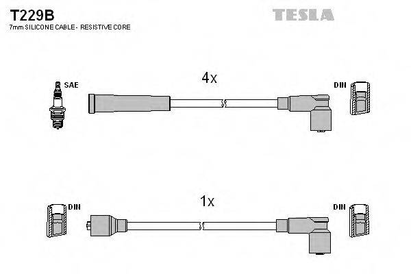 TESLA T229B Комплект дротів запалювання