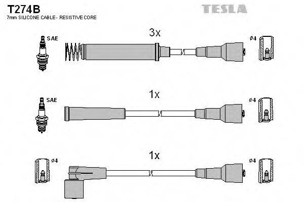 TESLA T274B Комплект дротів запалювання