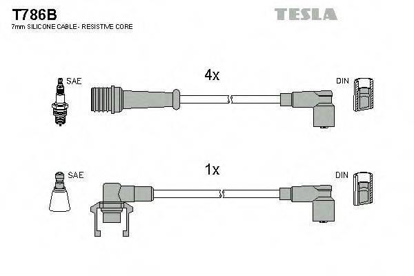 TESLA T786B Комплект дротів запалювання