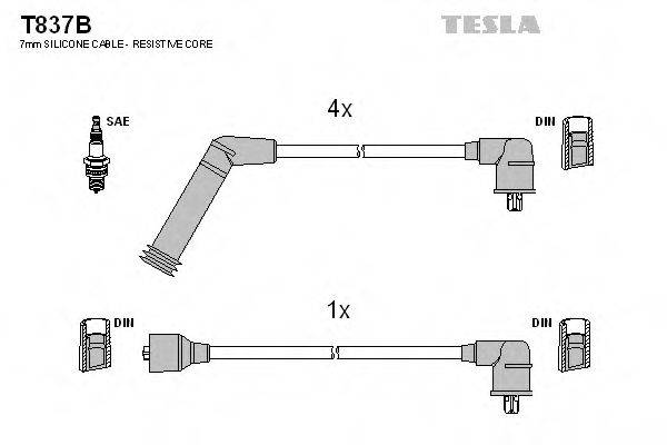 TESLA T837B Комплект дротів запалювання