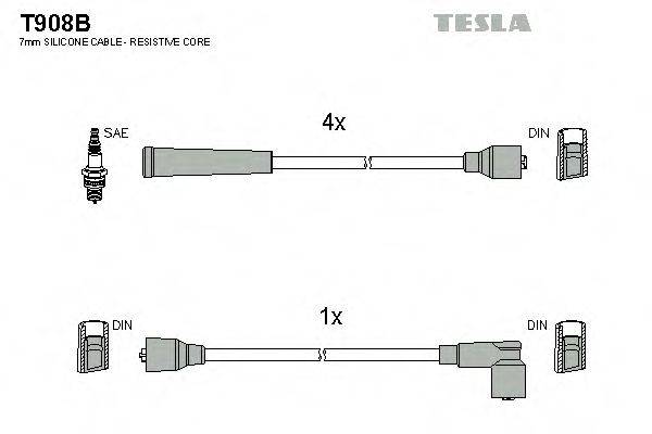 TESLA T908B Комплект дротів запалювання