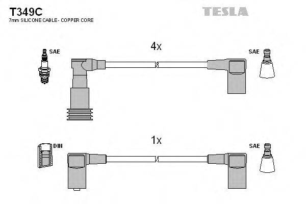 TESLA T349C Комплект дротів запалювання