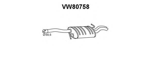 VENEPORTE VW80758 Глушник вихлопних газів кінцевий