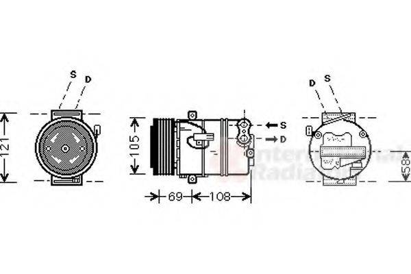 VAN WEZEL 3700K438 Компресор, кондиціонер