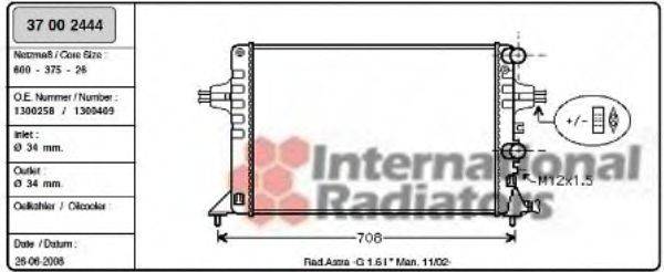 VAN WEZEL 37002444 Радіатор, охолодження двигуна