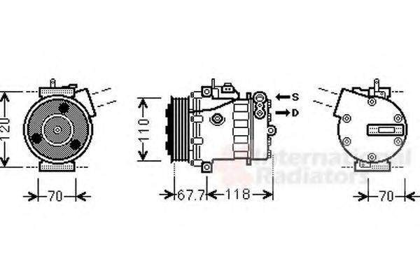 VAN WEZEL 1700K384 Компресор, кондиціонер