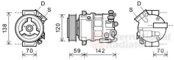 VAN WEZEL 3700K578 Компресор, кондиціонер