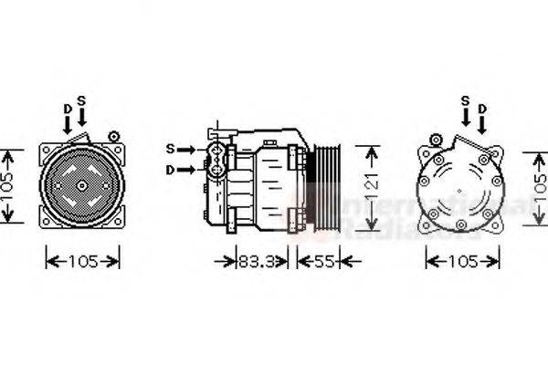 VAN WEZEL 0100K090 Компресор, кондиціонер