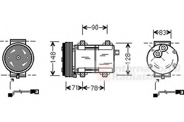 VAN WEZEL 1800K283 Компресор, кондиціонер