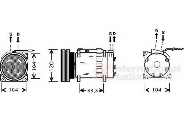 VAN WEZEL 4300K282 Компресор, кондиціонер