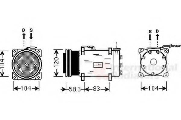 VAN WEZEL 4300K284 Компресор, кондиціонер