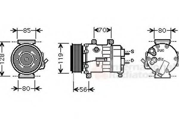 VAN WEZEL 0900K250 Компресор, кондиціонер