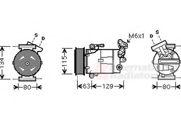 VAN WEZEL 4300K384 Компресор, кондиціонер