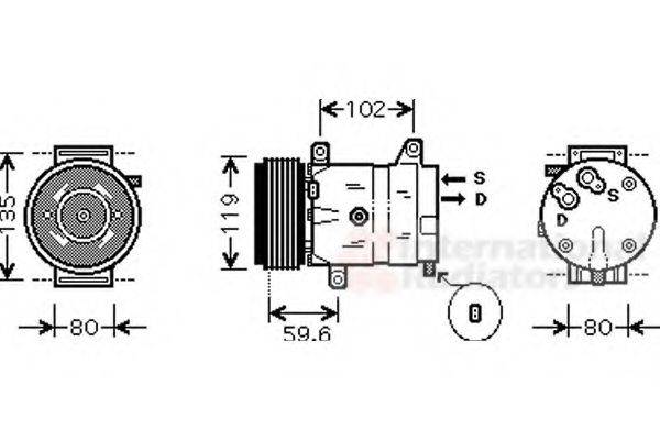 VAN WEZEL 4300K385 Компресор, кондиціонер