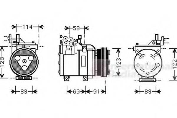 VAN WEZEL 8200K196 Компресор, кондиціонер