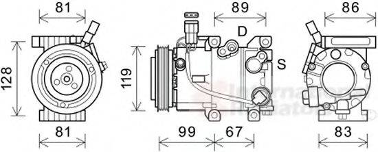 VAN WEZEL 8200K414 Компресор, кондиціонер