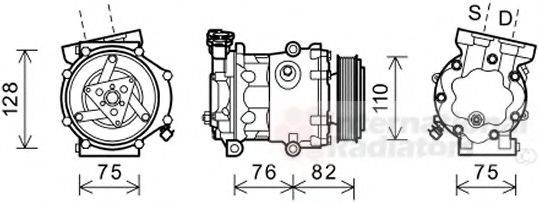 VAN WEZEL 1800K479 Компресор, кондиціонер