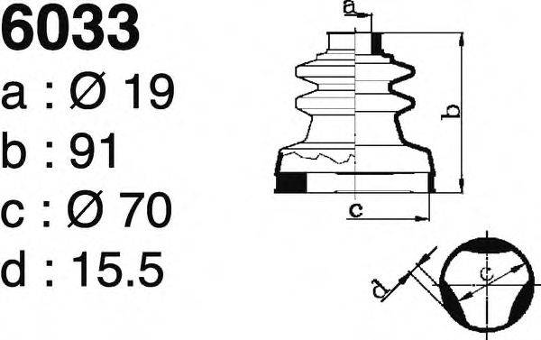 DEPA 6033 Комплект пильника, приводний вал