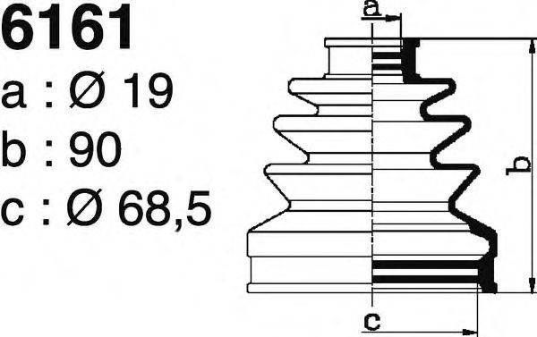 DEPA 6161 Комплект пильника, приводний вал