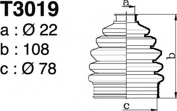 DEPA T3019 Комплект пильника, приводний вал