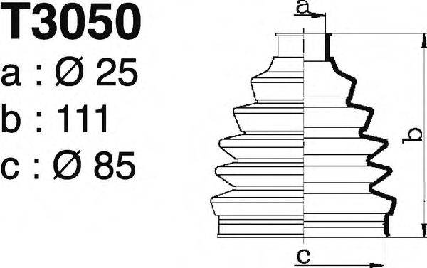 DEPA T3050 Комплект пильника, приводний вал