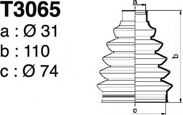 DEPA T3065 Комплект пильника, приводний вал