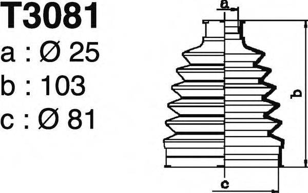 DEPA T3081 Комплект пильника, приводний вал