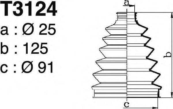 DEPA T3124 Комплект пильника, приводний вал