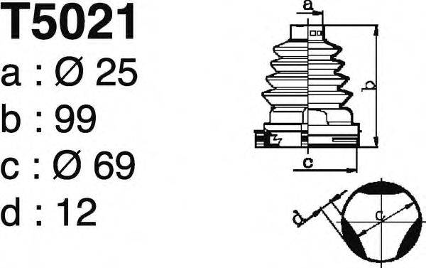 DEPA T5021 Комплект пильника, приводний вал